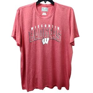 Wisconsin Badgers Fanatics Mens 2XL T-Shirt Red‎ Heathered Athletic